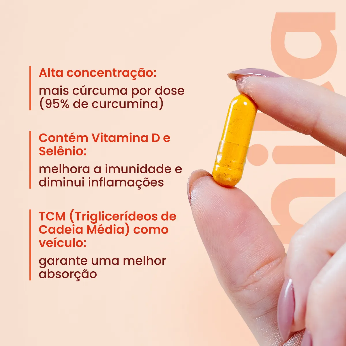 Cúrcuma Longa em cápsulas de 130mg com TCM + Selênio e Vitamina D3 - Image 3