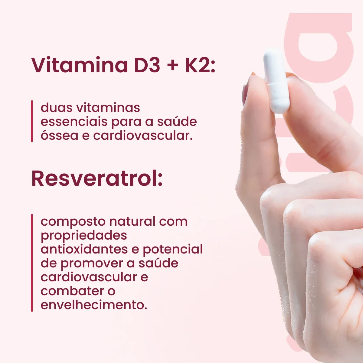 Ômega 3 TG + Magnésio Quelato + Vitamina D3 + K2 + Resveratrol - Image 3
