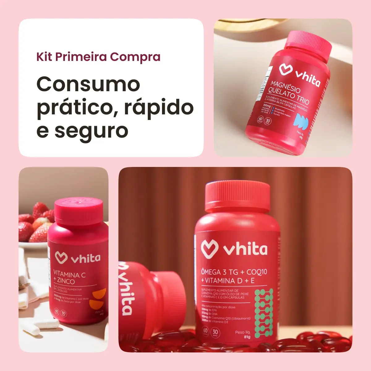 Kit Base da Saúde: Ômega 3 em 1 + Magnésio Quelato Trio + Vitamina C. Ganhe Porta Cápsulas de brinde - Image 3