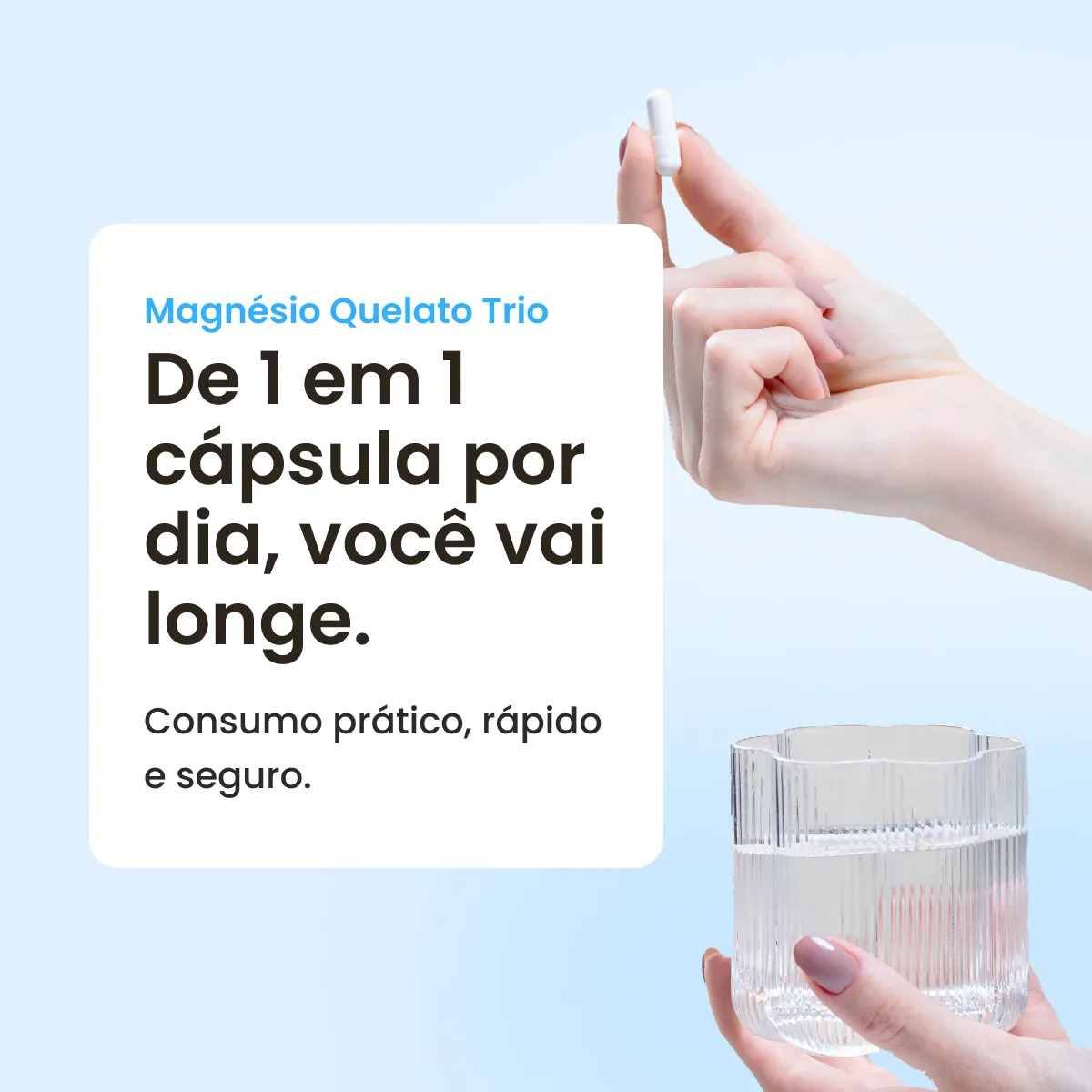Magnésio Quelato Trio 320mg | Bisglicinato, Dimalato e Taurato com Vitamina B6 (60 Cápsulas) - Image 5