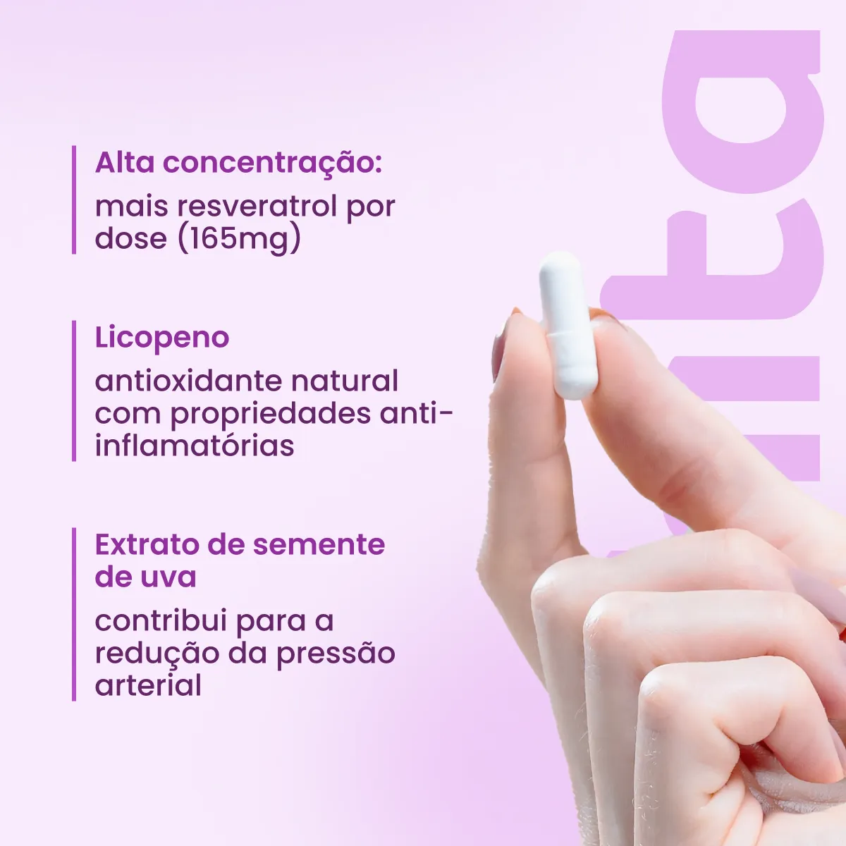 Resveratrol 165mg com licopeno, biotina e proantocianidinas em 1 cápsula - Image 3