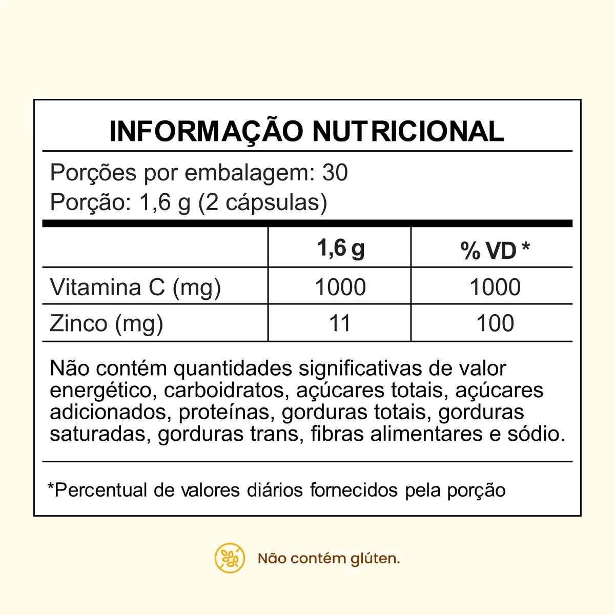 Vitamina C com Zinco: 60 cápsulas de 1000mg - Zero Calorias - Image 5